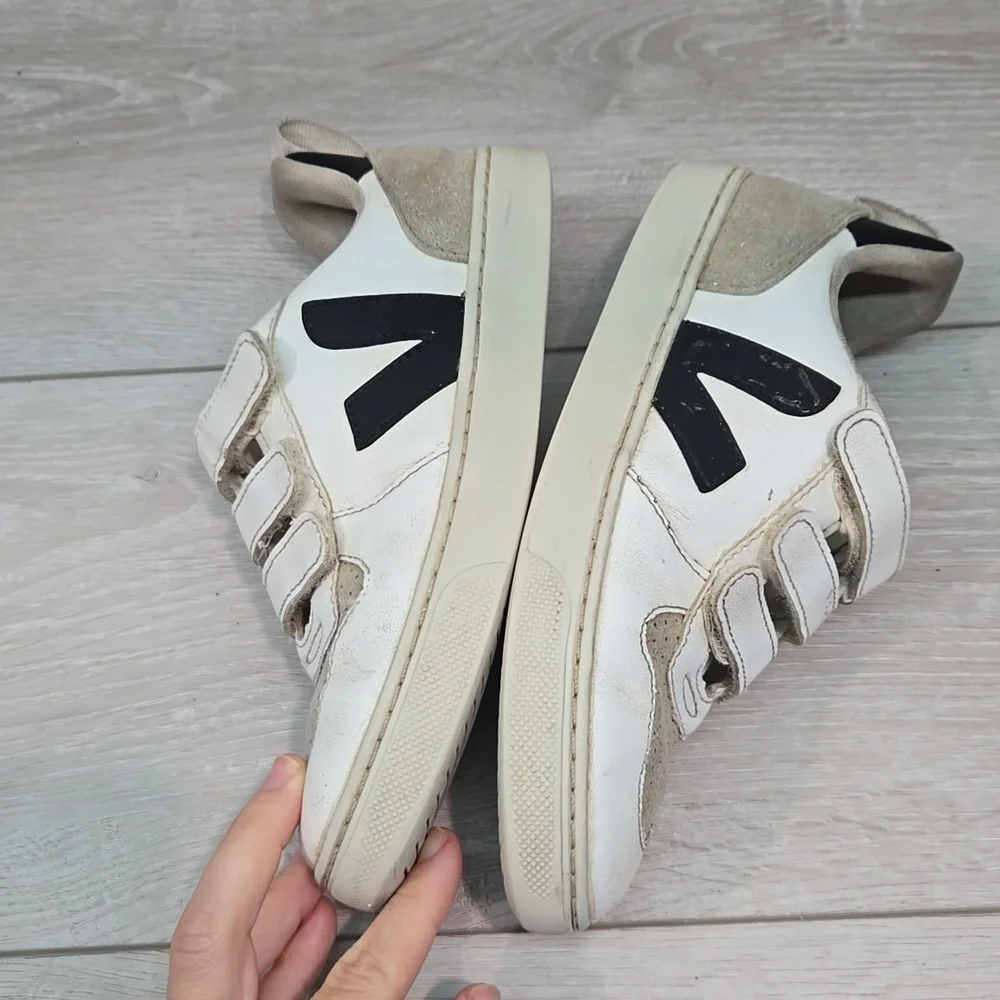 Veja Kids Girl Leaather Hook&loop Sneakers Shoes Sz 3